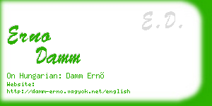 erno damm business card