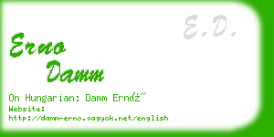 erno damm business card